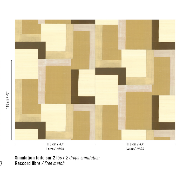 Patroon van Zijdebehang Pamir Zenith RM 1127-02 met een goudkleurig blokpatroon