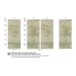 Patroon van het Panorama behang van palmbomen: Elitis Ecume Palmeraie met fijne structuur