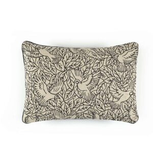 sierkussen eltis casoar-co-268-88-02 met vogelpatroon in zwart wit