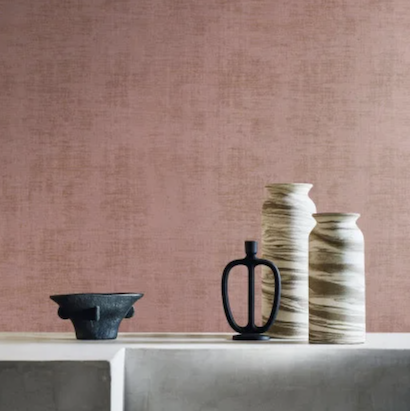 interieur weergave van behang CASAMANCE - Le Velours 2 Johara 74394248 in roze kleur Peche