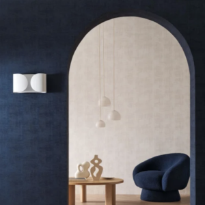 Interieur weergave van behang CASAMANCE - Le Velours 2 Johara 74396390 kleur Encre blauw