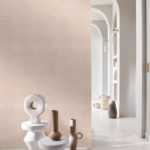 Interieur weergave van CASAMANCE - Le Velours 2 Johara 74396594 behang in de kleur lait de rose