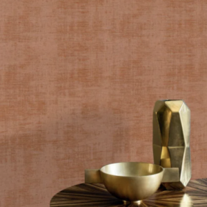 Interieur weergave van het behang: CASAMANCE - Le Velours 2 Johara 74396798 in de kleur Terre de sienne