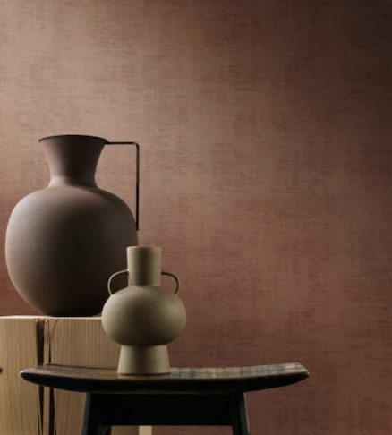 oranje sfeer weergave van het CASAMANCE - Le Velours 2 Johara 74396800 behang in de kleur Brique