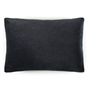 Zwart velours kussen Elitis CO 226-80-03 met passement