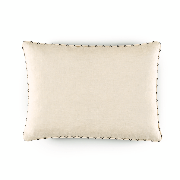 Creme linnen Elitis Gaia CO 271-03-02 kussen met bordure rand