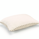 2 kleurig Wit, creme linnen Elitis Gaia CO 271-03-02 kussen met bordure rand