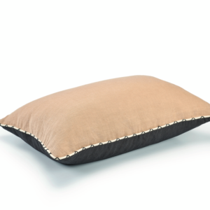 Linnen kussen Elitis Gaia CO 271-76-02 - 2 bruin en zalm kleur zijkant