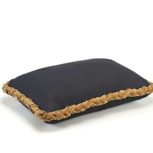 zwart katoenen Elitis-furoshiki-co-278-89-02 met een gevlochten rand