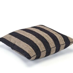 Gestreept kussen Elitis manuka-co-266-80-01 zwart/linnen