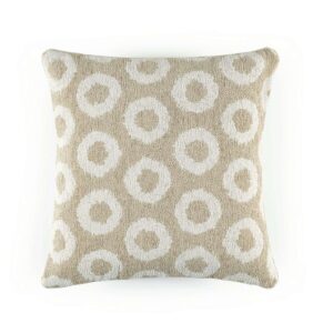 Beige kussen Elitis-mirage-co-267-03-01 met cirkel patroon