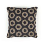 Zwart kussen Elitis mirage-co-267-80-01 met cirkel patroon