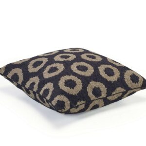 Zwart kussen Elitis mirage-co-267-80-01 met cirkel patroon