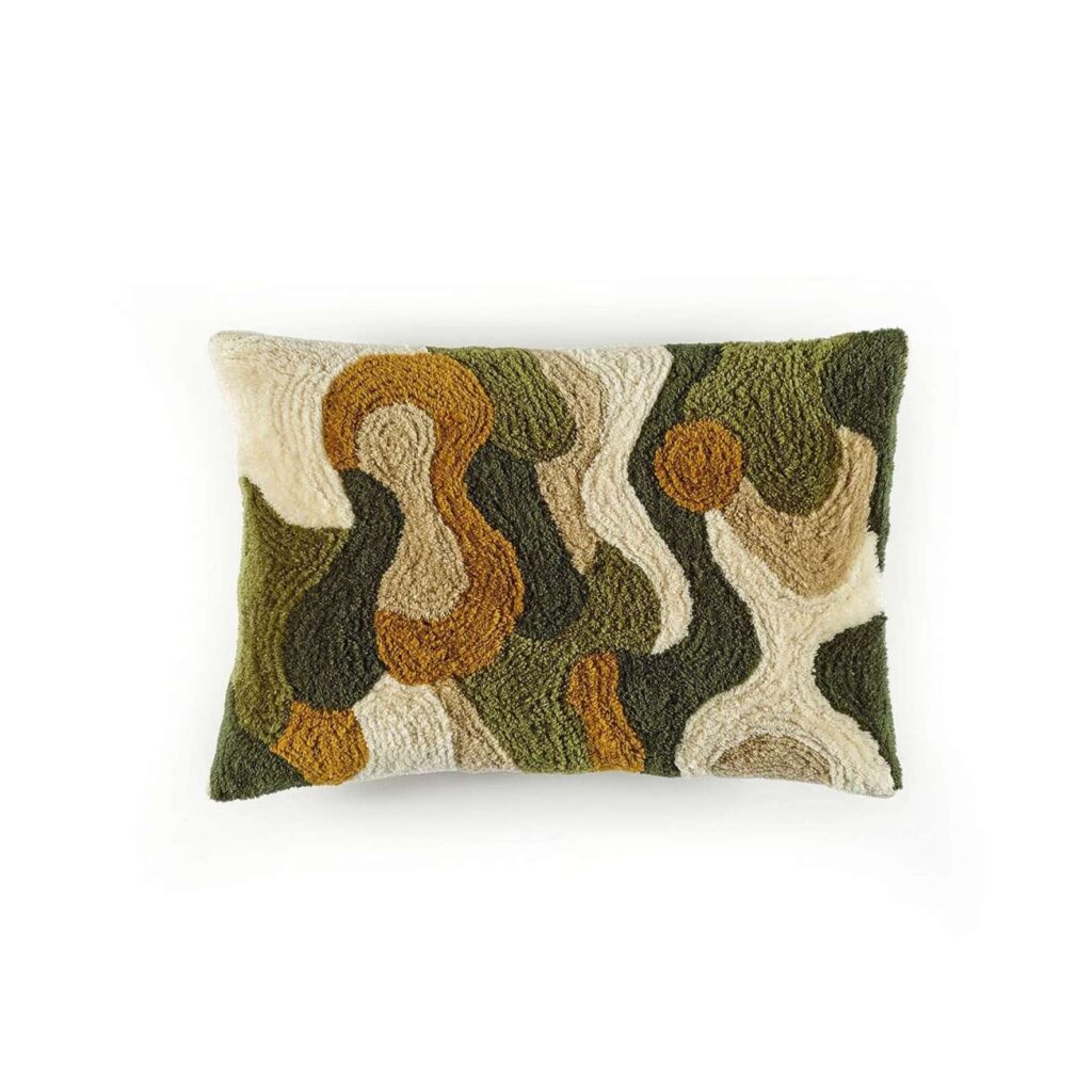 Meerkleurig sierkussen Elitis paresse-ti-co-275-65-04 met groen