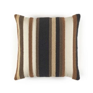 Vierkant gestreept kussen Elitis toujours-co-277-17-01 in bruin tinten