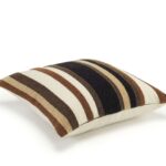 Vierkant gestreept kussen Elitis toujours-co-277-17-01 in bruin tinten