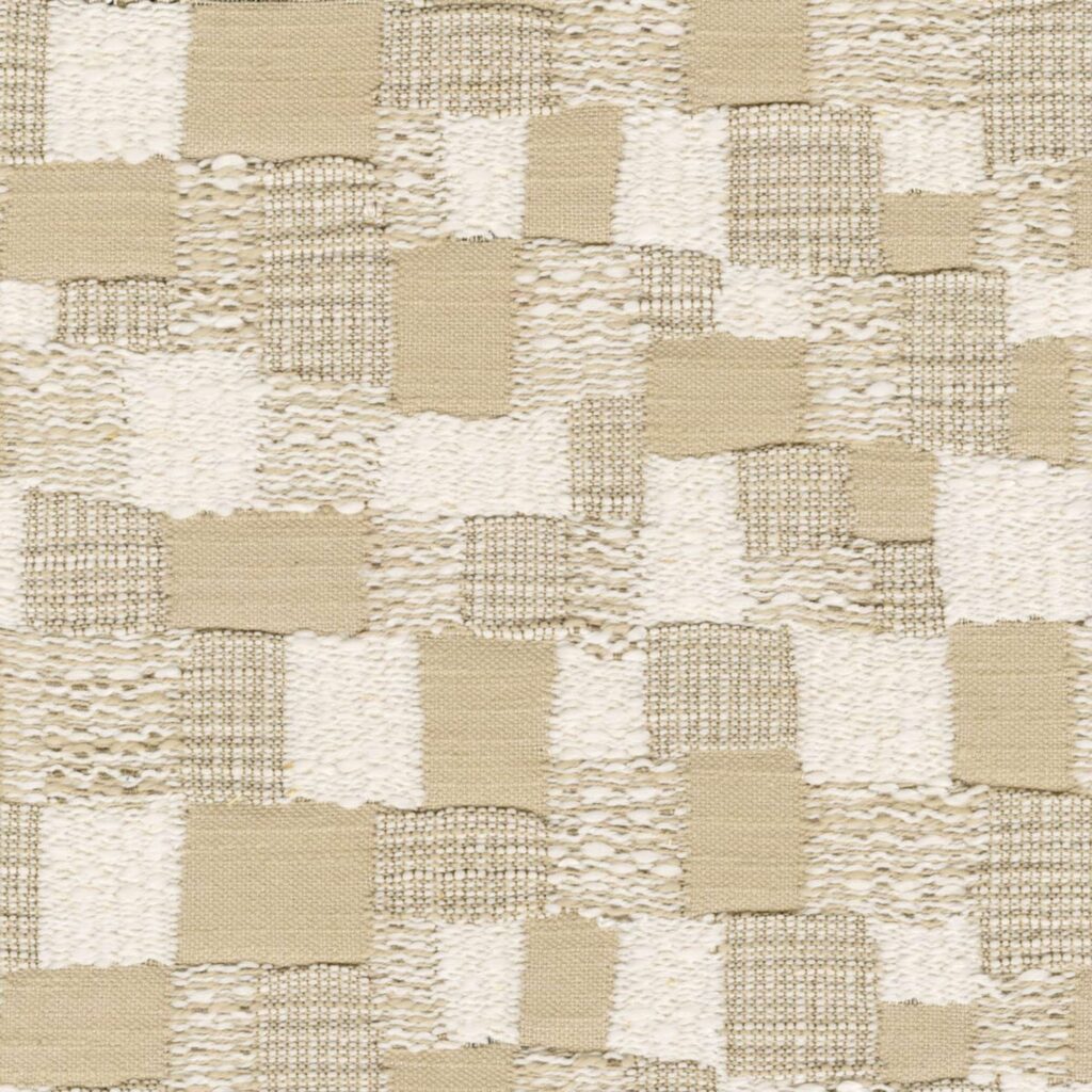 Beige patchwork stof Elitis hiroko-katsura-ja-008-06 in de kleur Au bord du silence