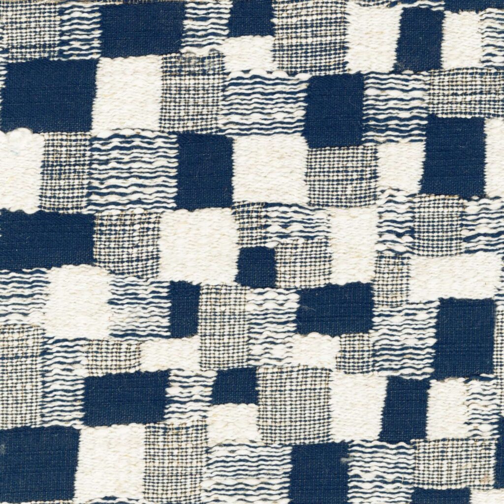 Blauw patchwork stof Elitis hiroko-katsura-ja-008-06 in de kleur Marché du matin