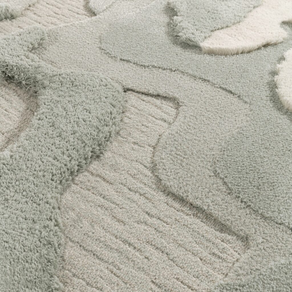 Detail weergave van het wollen Limited Edition vloerkleed Arcadia ACR15318 Frosted Mint Rectangle in zacht groen