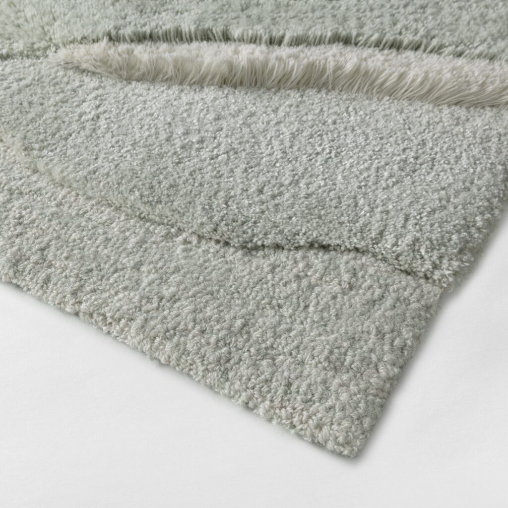 Detail weergave van het wollen Limited Edition vloerkleed Arcadia ACR15318 Frosted Mint Rectangle in zacht groen