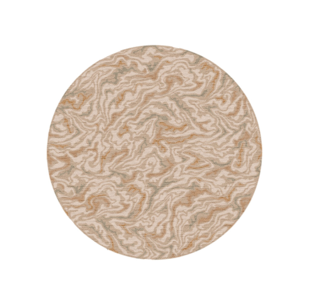 Product weergave van het ronde vloerleed Limited Edition Arabesque Low AACL23334 Amberlight Circle