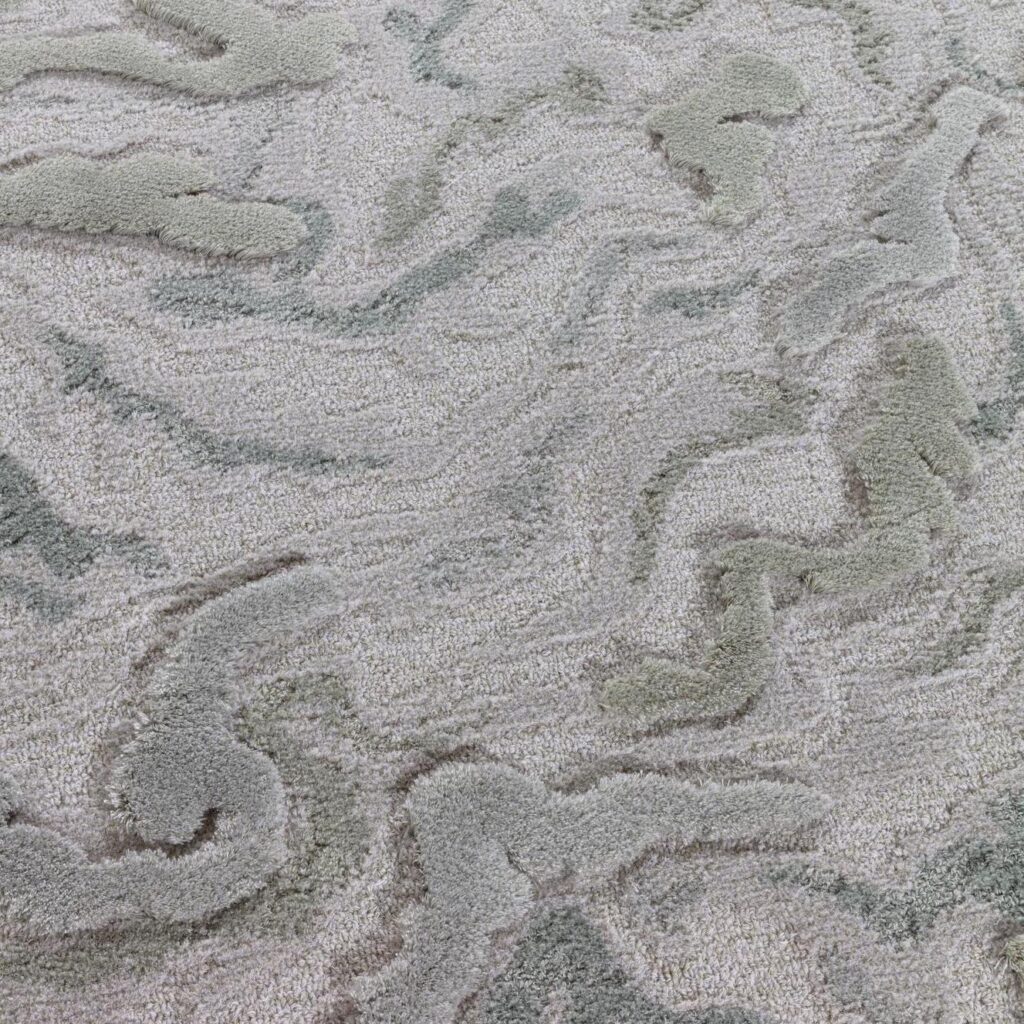 detail weergave van het grijze vloerkleed van Limited Edition Arabesque_High_AARH20337_Dawn_Rectangle