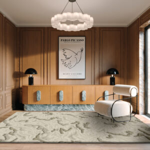 Interieurweergave van het Limited Edition Arabesque_High_AARH17336_Abalone vloerkleed