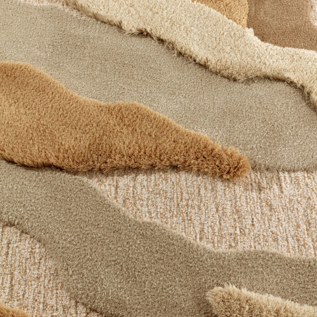 Detail weergave van het Limited Edition vloerkleed Arcadia ACR13301 Sandy Beach Rectangle in oker geel