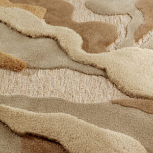 Detail weergave van het Limited Edition vloerkleed Arcadia ACR13301 Sandy Beach Rectangle in oker geel