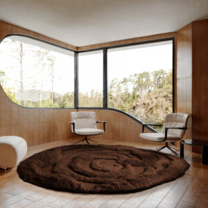 Interieur weergave van het bruine Limited Edition Utopia vloerkleed UTO2133360 Gingerbread Organic 21