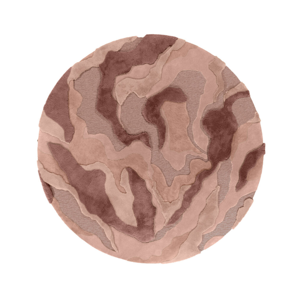 Product weergave van het ronde vloerkleed van Limited Edition Arcadia ACC24295 Canyon Sunset Circle