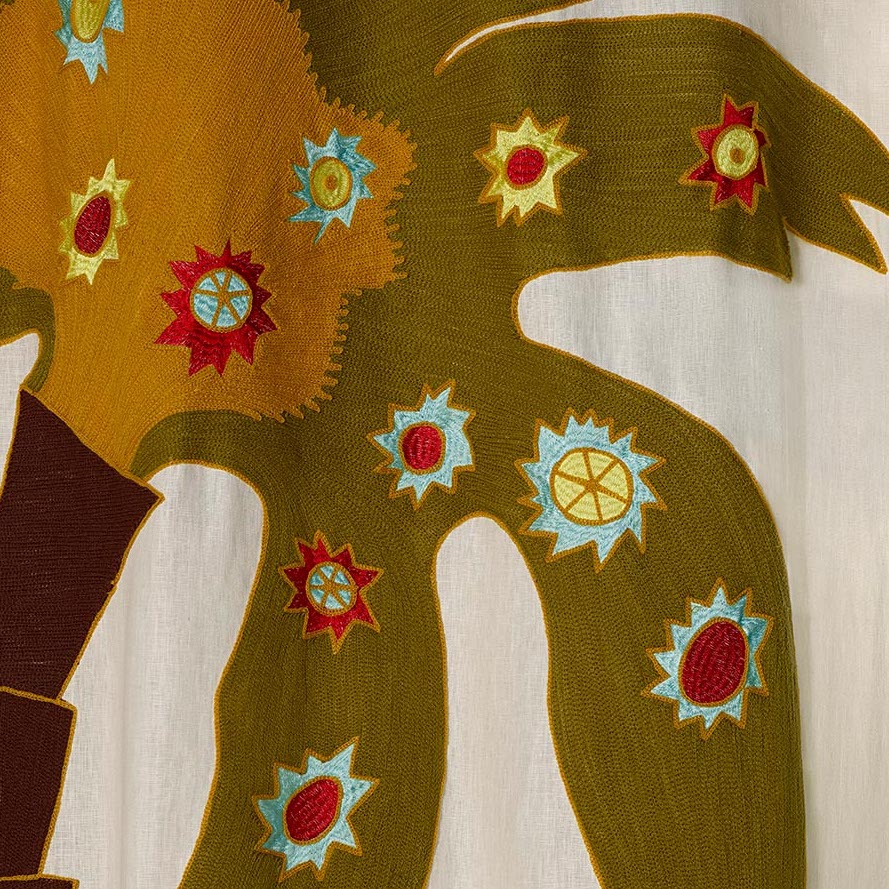 Detail van de stof Pierre Frey F3563001 les palmes dalma 1