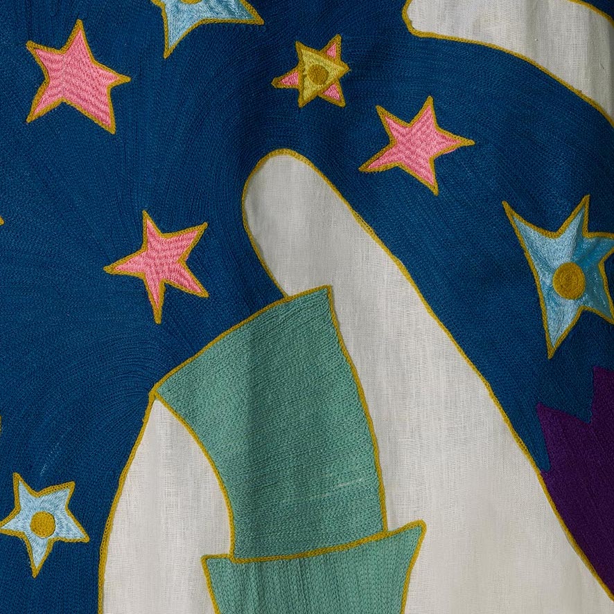 Detail stof van Pierre Frey F3564001 les palmes dalma 2