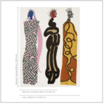 Patroon weergave van Pierre-Frey-stof-Beau-Monde-1-F2362001-met levensgrote figuren