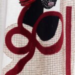 detail van Pierre Frey stof Beau Monde 2 - F3463001 met grote figuren