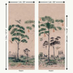 Afbeelding van het patroon van het Andrew Martin behang mythical-land-daybreak in een roze kleur