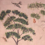 Product weergave van het Andrew Martin behang mythical-land-daybreak in een roze kleur