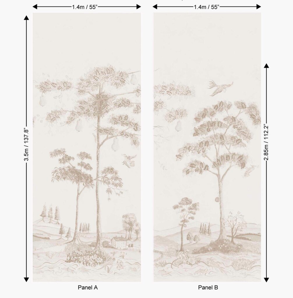 Patroon van het Andrew Martin mythical-land-clay behang