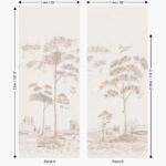 Patroon van het Andrew Martin mythical-land-clay behang