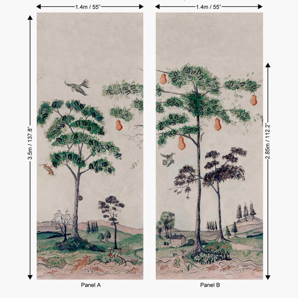Patroon van het Andrew Martin mythical-land-vellum behang