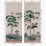 Patroon van het Andrew Martin mythical-land-vellum behang