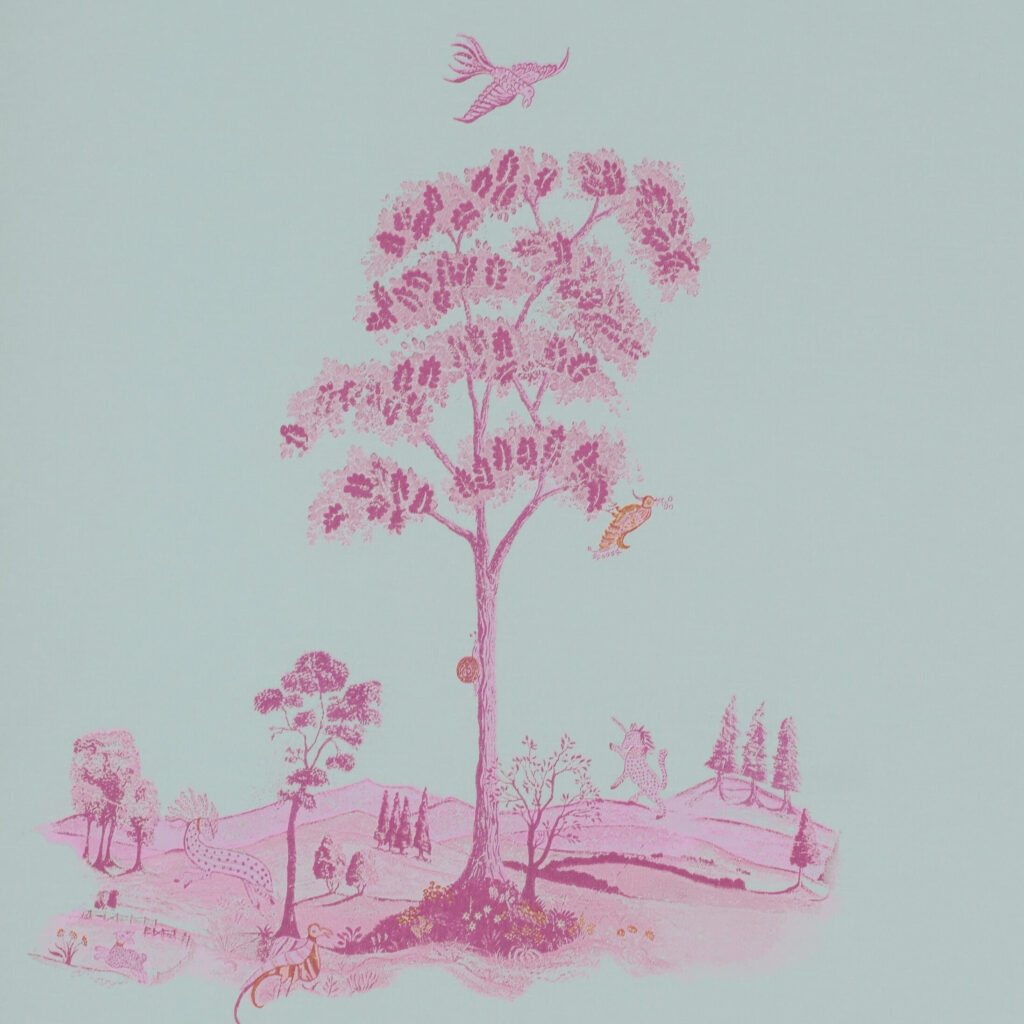 Product weergave van het Andrew Martin Pear Tree Sunset Pink behang