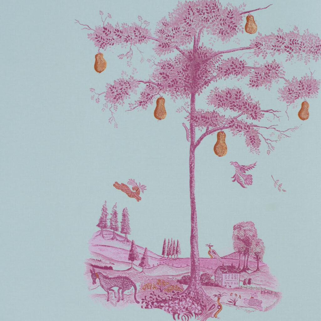 Product weergave van het Andrew Martin Pear Tree Sunset Pink behang