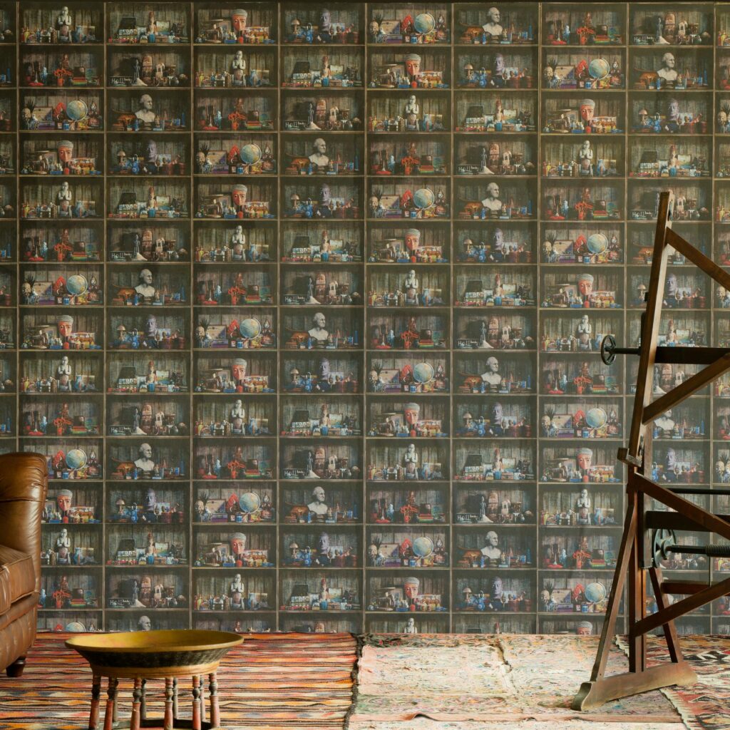Interieur weergave van Andrew Martin collector-mini-behang
