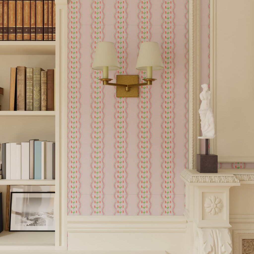 Interieur weergave van Andrew Martin hearty-blossom-behang