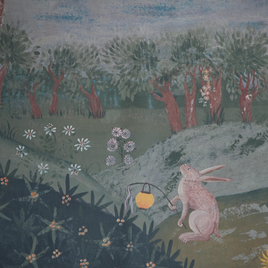 Detail van het behang Andrew Martin lantern-parade-dusk