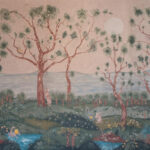 Product weergave van het Andrew Martin lantern-parade-dusk panorama behang