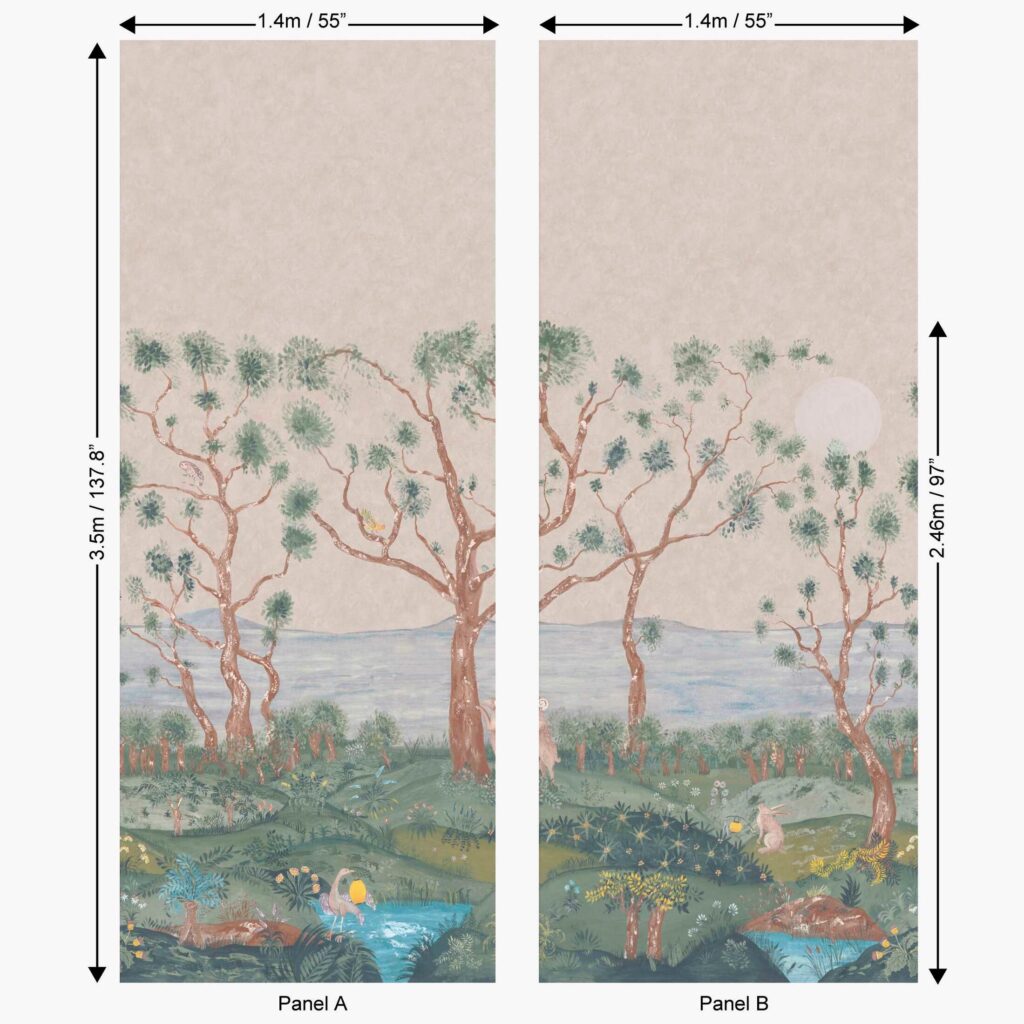Patroon weergave van het Andrew Martin lantern-parade-dusk panorama behang