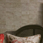 Interieur weergave van het Andrew Martin wallpaper-love-letter-behang
