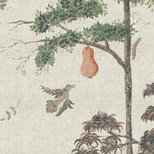 Product weergave van Andrew Martin-mythical-land-flax on linen behang
